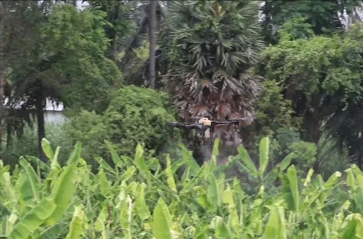 கோபிசெட்டிபாளையம் அடுத்துள்ள கூகலூர் பகுதியில் விவசாயிகளுக்கு ட்ரோன் மூலம் மருந்து தெளிப்பது குறித்து வேளாண் கல்லூரி மாணவர்கள் மற்றும் வேளாண்மைதுறை அதிகாரிகள் செயல்முறை விளக்கம் அளித்தனர். 2 1716679197024511 1