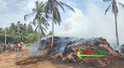 கோபிசெட்டிபாளையம் அருகே ஆயிபாளையம் பகுதியில் இயங்கி வரும் தேங்காய் நார் மில்லில் ஏற்பட்ட திடீர் தீ விபத்தில் பல லட்சம் மதிப்பிலான நார்கள் தயாரிக்கும் இயந்திரங்கள,தேங்காய் நார்கள், தீயில் கருகி சேதமானது. 1 1721970579395286 0