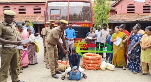 The gobichettipalayam was raised at the Vattachier Office on behalf of the Fire Department and Revenue Department on precautionary measures during the natural disaster period.