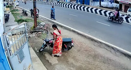 CCTV footage of a two-wheeler collision on the man who tried to cross the road near the gobichettipalayam and Bajarago is spreading fast on social web sites.