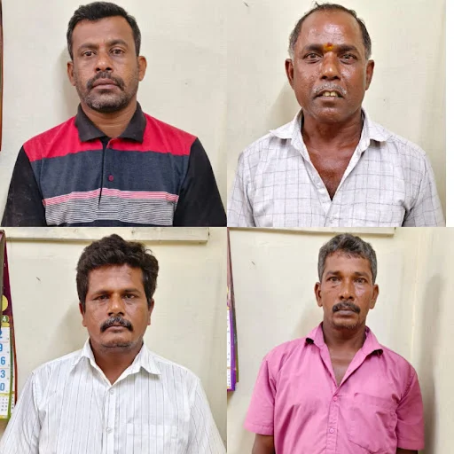 gobi police arrested 4 people who were selling an online lottery ticket banned by the Tamil Nadu near Kopisetiba